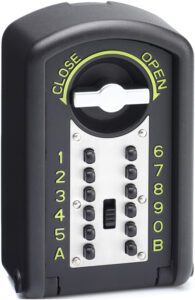 Photo demonstrating weatherproof Key Safes with security keypad